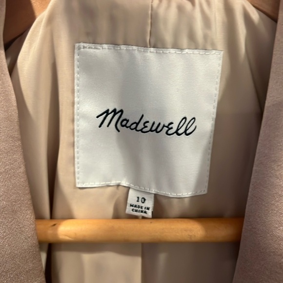 Madewell Gold Satin Oversized Blazer Size 10 - Picture 8 of 13